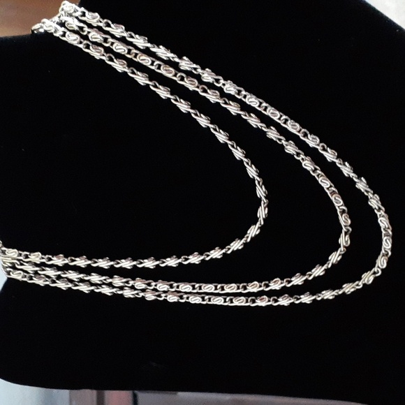 Extra Long Silver Chain Necklace KK96 - Picture 9 of 11